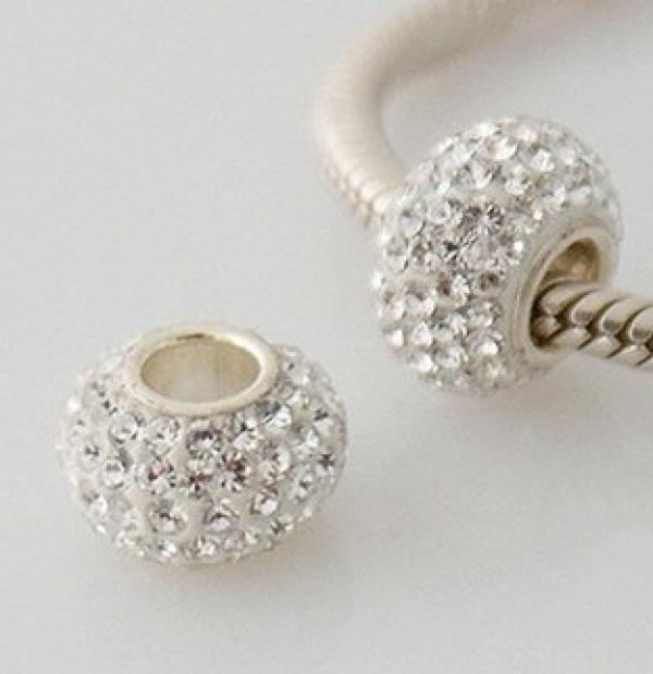 Resin Rhinestone European Beads - 200Pc Bulk Pack
