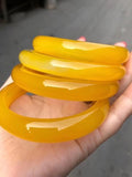 Zheru Natural Agate Chalcedony Yellow Bracelet 54-64mm Princess Jewelry