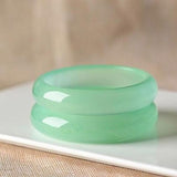Natural Burmese Jadeite 54-64mm Light Green Bracelet Princess Jewelry