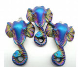 Natural Stone Skull Elephant Wolf Head Titanium Quartz Crystal Charm Pendant