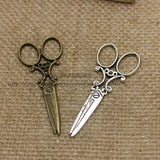 20pcs 25*60mm Zinc Alloy Scissors Charm Vintage Pendants Jewelry Charms