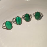 Natural Stone Malachite Ring for Women