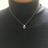 925 Silver 4 Leaf Clover Square Hoop Necklace Zircon Pendant Jewelry
