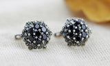 S925 Sterling Silver Thai Inlay Flower Earrings