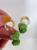 Soleil Rhinestone Heart Hoop Earrings 18k Plated
