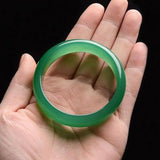 Zheru Natural Green Agate Chalcedony 54-64mm Bracelet Princess Jewelry