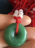 Green Jade Peace Buckle Necklace for Longevity