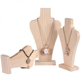Wood Mannequin Bust Earrings Necklace Shop Window Jewelry Display