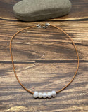 Fresh Water Pearl Leather Necklace Wedding Jewelry