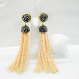 Bohemian Beaded Tassel Earrings Wedding Fringe Hanging Jewelry