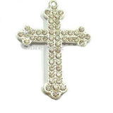 10pcs Silvery Rhinestone Cross Pendants 55mm*40mm
