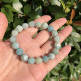 Fengbaowu Amazonite Bracelet Diamond Shape Faceted Beads Crystal Healing Stone