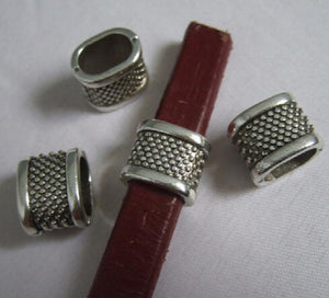 10pcs 10x6mm Licorice Dots Sliders Spacer Leather Findings