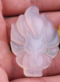 3pcs Lots Natural Yellow Green Agate Carved Nine-Tailed Fox Pendant Necklace