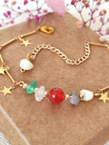 Cancer Natural Stone Anklet Zodiac Plated Chain