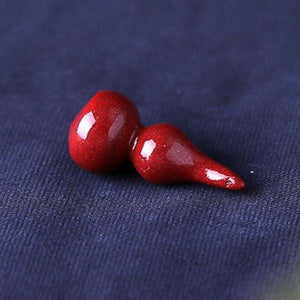 5A Natural Cinnabar Calabash Gourd Zinnober Vermilion Single Bead
