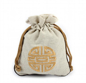 Ethnic Embroidery Drawstring Pouches for Jewelry Gift Bags 4pcs