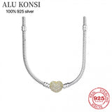 925 Sterling Silver Necklace with Snake Chain Clasp for Women