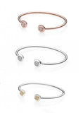 Rose and Silver Round Buckle Pan Bracelets for Women