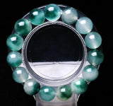 12mm Green Jadeite Round Bead Bracelet