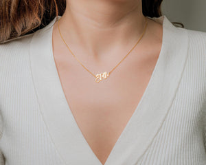 Custom Name Necklace, Stainless Steel Small Name Pendant