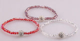 Sparkling Glass Beads Stretch Bracelet with Pave Ball