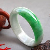 Zheru Jewelry Natural Burmese Jade Light Green Bangle Princess Gift