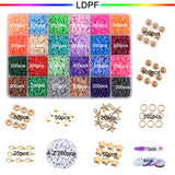 6mm Rainbow Disc Clay Beads for Jewelry Making Kit