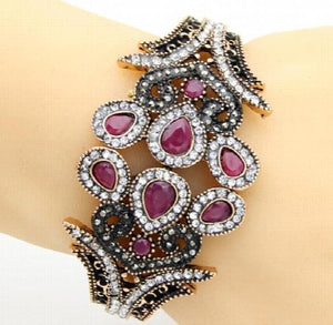 Antique Peacock Bracelet Crystal Jewelry Cuff