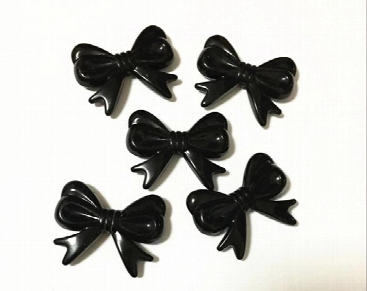 46x36mm Solid Acrylic Bows Beads for DIY Necklace Making, 60pcs