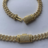 Rhinestone Dog Chain Collar Metal Cuban Link Dog Necklace