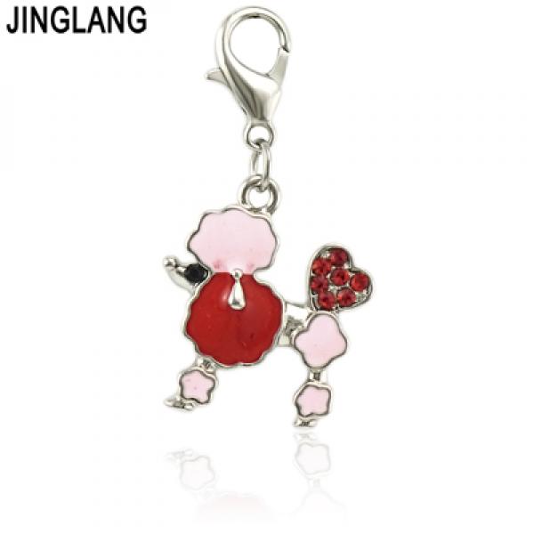 12 Plated Key Lock Dog Charms for Jewelry Making
