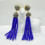 Bohemian Beaded Tassel Earrings Wedding Fringe Hanging Jewelry