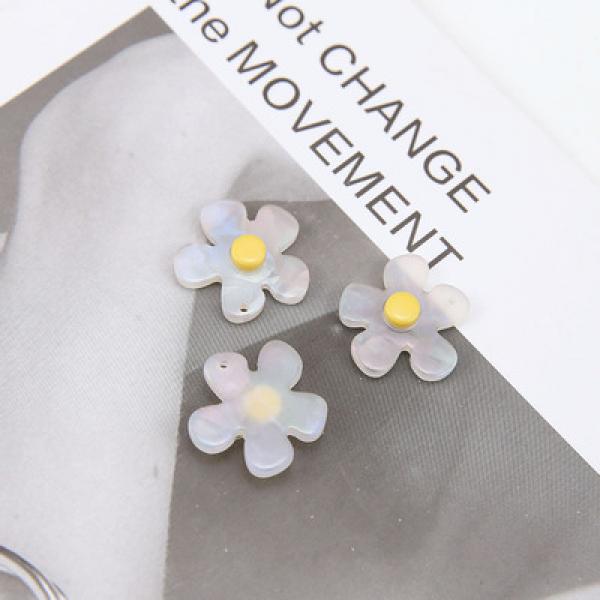 40pcs/Lot Resin Flower Charms Transparent Earring Necklace Bracelet Pendants