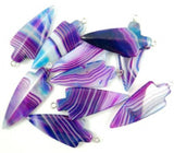 Turquoise Quartz Crystal Opal Stripe Stone Pendant