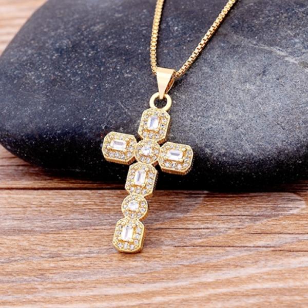 Classic Cross Choker Pendant Necklace for Women