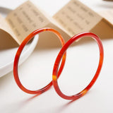 Fine Strip Red Agate Chalcedony Bracelet 54-64mm - Princess Jewelry