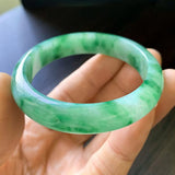 Zheru Jewelry Natural Burmese Emerald Green 54-62mm Bangle