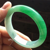 Zheru Jewelry Natural Myanmar Jadeite 54-64mm Green Bracelet Princess Jewelry