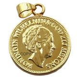 Netherlands 1925 Wilhelmina I, 10 Gulden Plated Coin Pendant