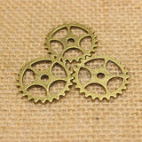 (50 pcs) 25mm Vintage Metal Alloy Gear Charm Jewelry Findings