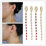 Long Tassel Earrings 925 Silver Wedding Gift 2 Colors Women GDTC