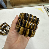 Natural Yellow Tigereye Stone Bead Bracelet 14x20mm