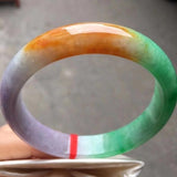 Zheru Jewelry Natural Light-Colored Burmese Jadeite 54mm-64mm Bracelet