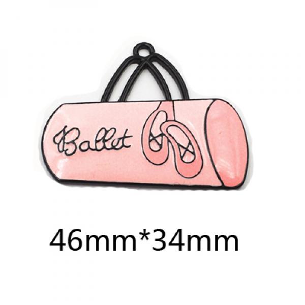 10pcs Ballerina & Pink Tutu Pendant Set for DIY Necklace Making