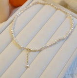 Baroque Irregularity 6-7mm Pearl Necklace 925 Sterling Silver Clasp