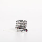 Colorful Punk Style Ring with Broken Cubic Zirconia