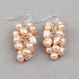 Baroque Freshwater Pearl Earrings S925 Sterling Silver Dangle Jewelry