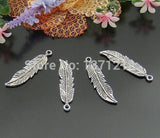 100PCS Feather Charm Pendant for Bracelets Necklaces A393