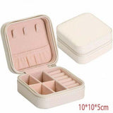Travel Jewelry Case Portable Leather Storage Zipper